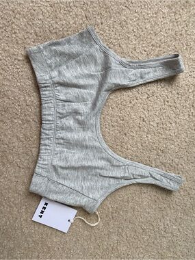 Heather Gray Cotton Scoop Bralette